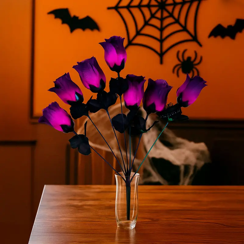 Rosas Artificiales, Color Morado, Halloween 1