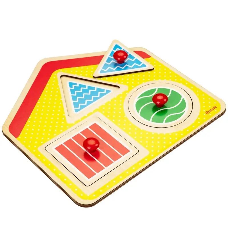Rossie Wooden First Puzzle - Geometric House 2