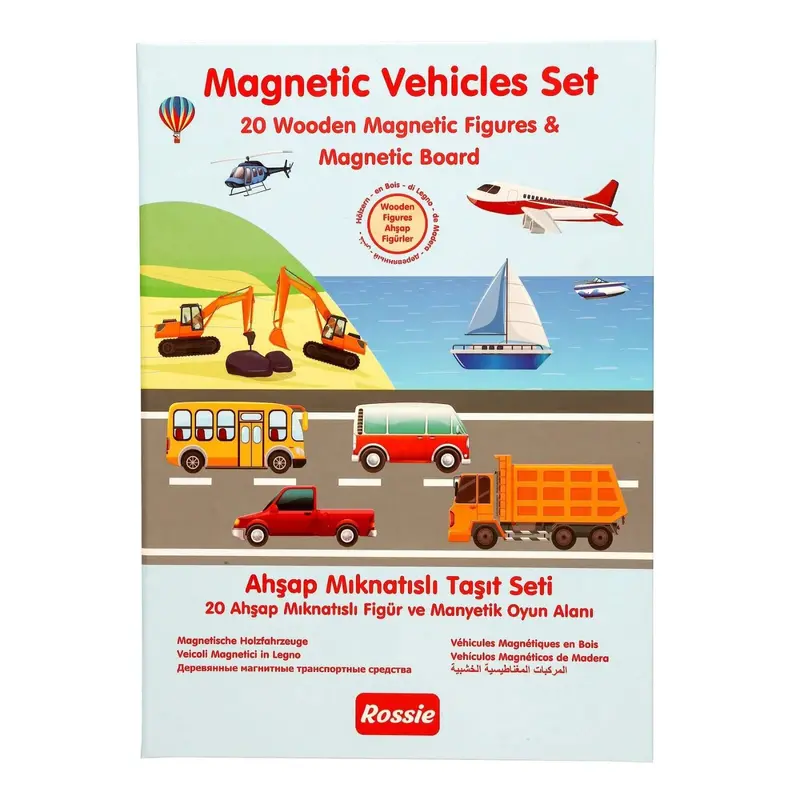 Rossie Wooden Magnetic Vehicle Playset 1