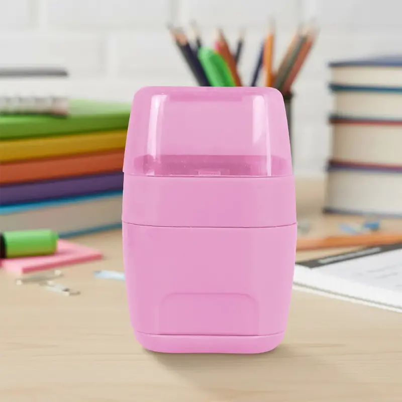 Sacapuntas Con Goma, Color Rosa 1