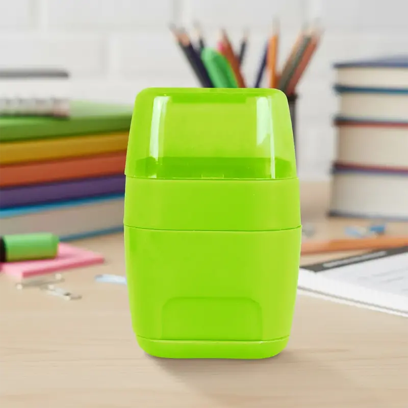 Sacapuntas Con Goma, Color Verde 1