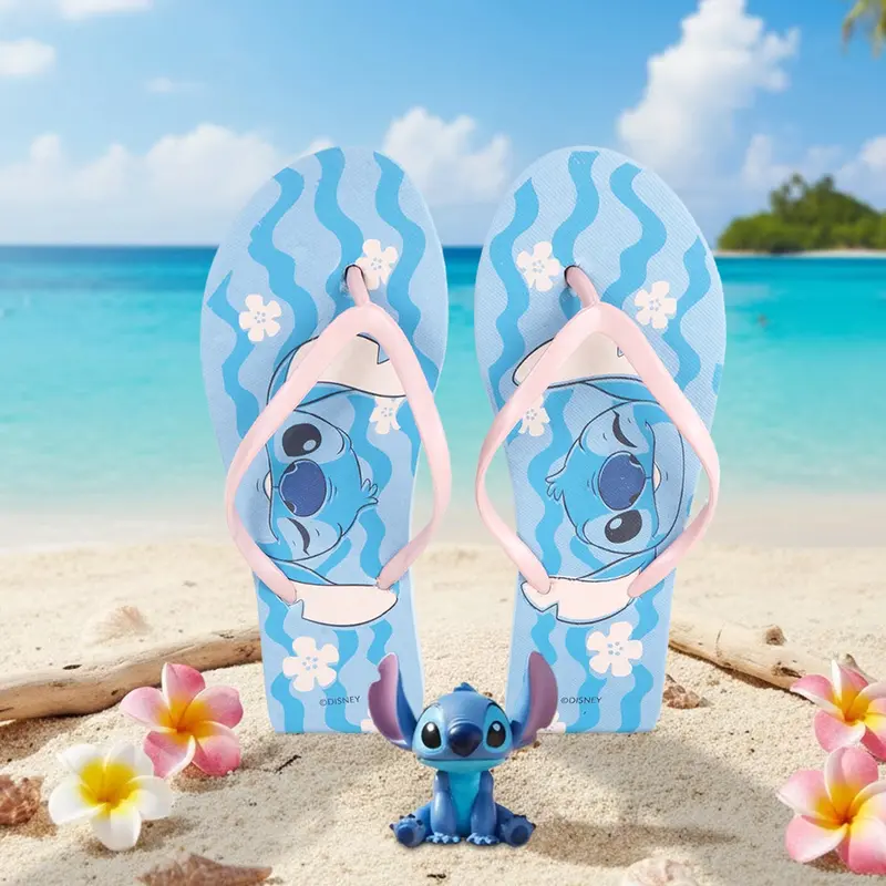 Sandalias, Color Azul Y Rosa, Stitch 2