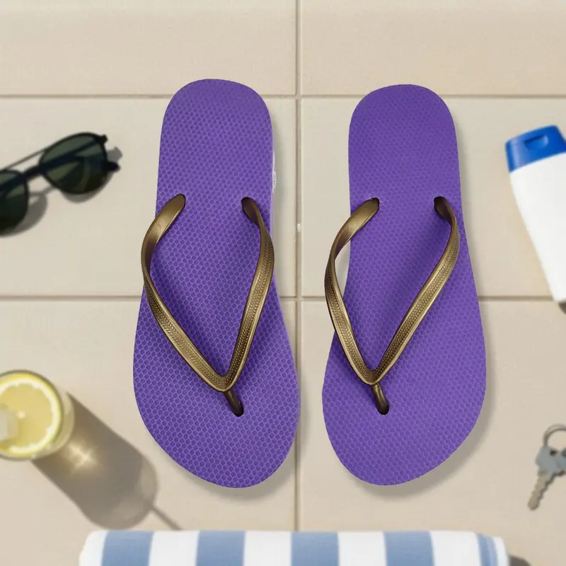 Sandalias, Color Morado Y Dorado 2