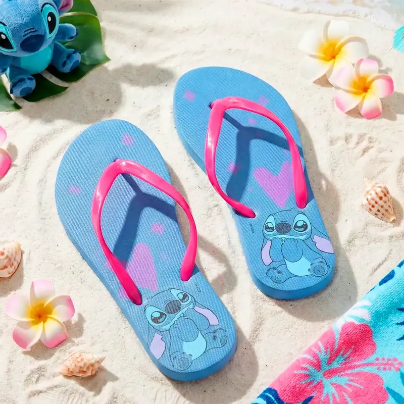Sandalias, Color Rosa Y Azul, Stitch 1