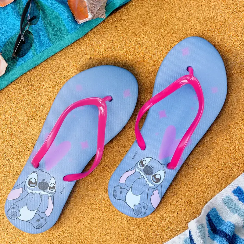 Sandalias, Color Rosa Y Azul, Stitch 2