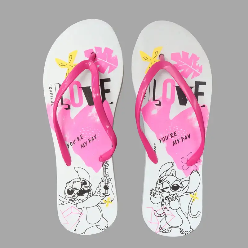 Sandalias, Color Rosa Y Blanco, Stitch 3