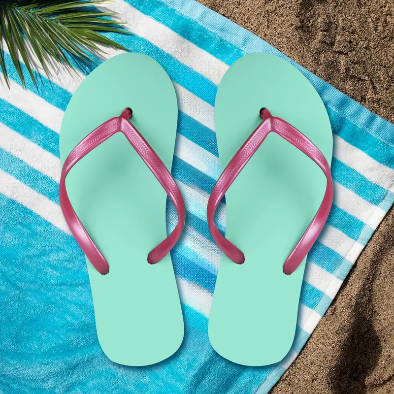 Sandalias, Color Verde Y Rosa, Talla 25 1