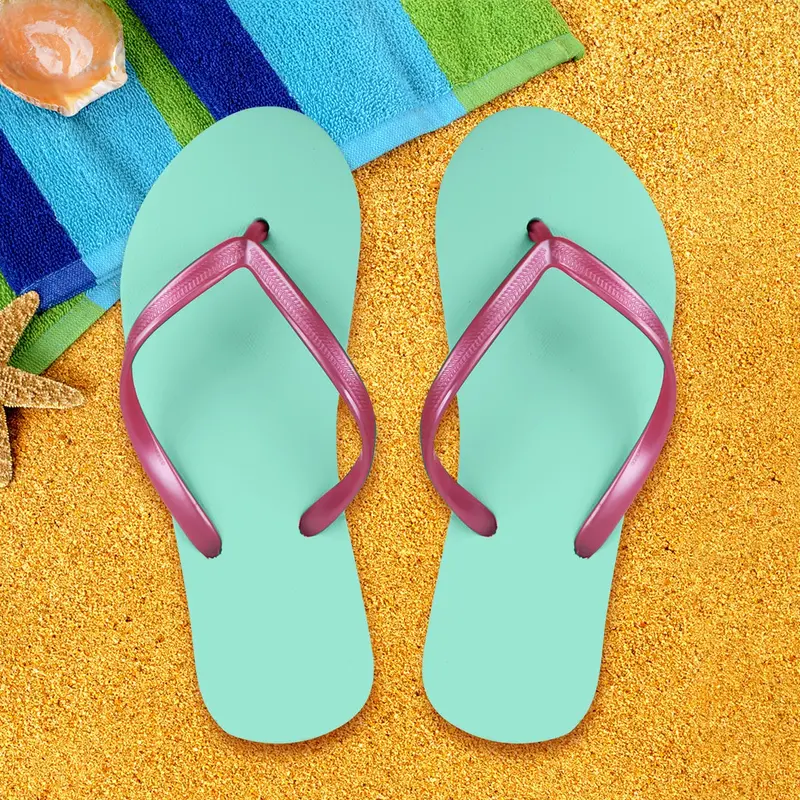 Sandalias, Color Verde Y Rosa, Talla 25 2