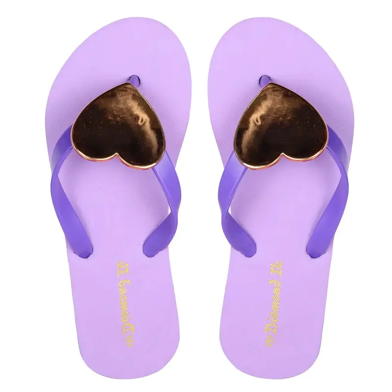 Sandalias Con Corazón, Color Morado 3