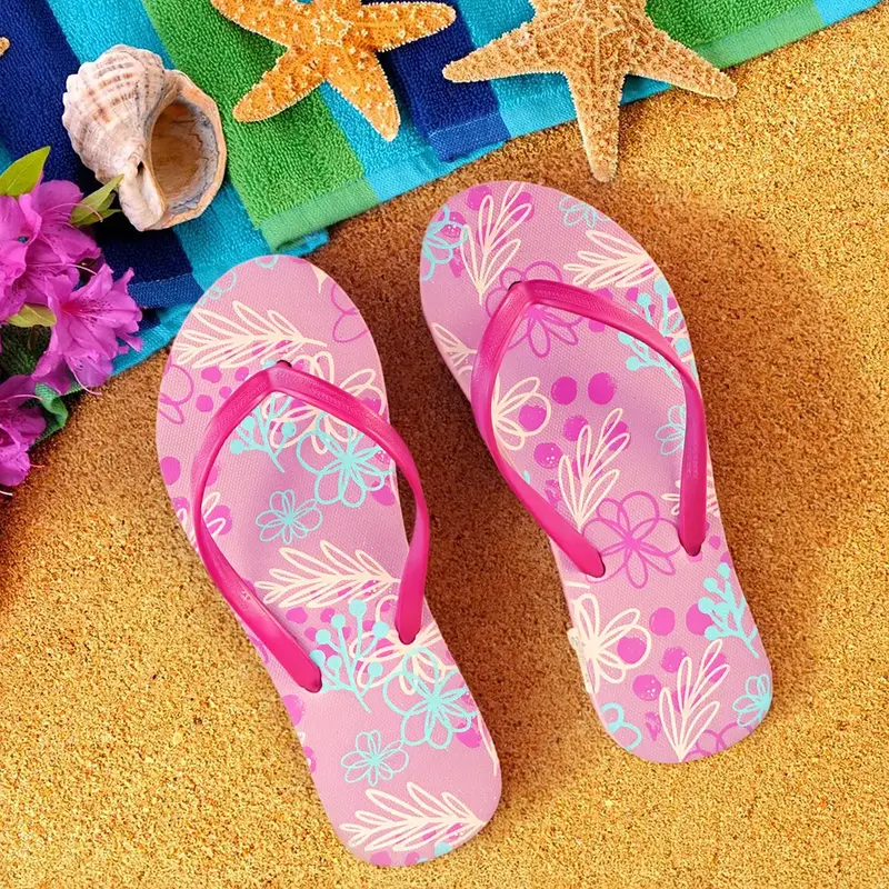 Sandalias, Diseño Flores, Color Morado 2