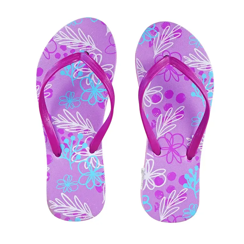 Sandalias, Diseño Flores, Color Morado 3