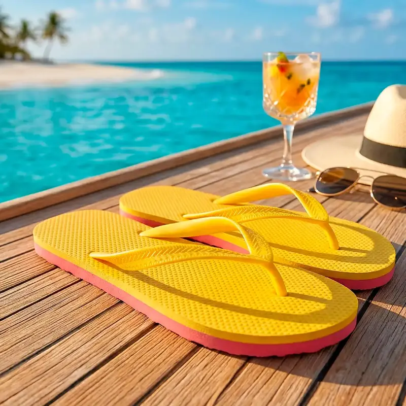 Sandalias Para Caballero, Color Amarillo 1