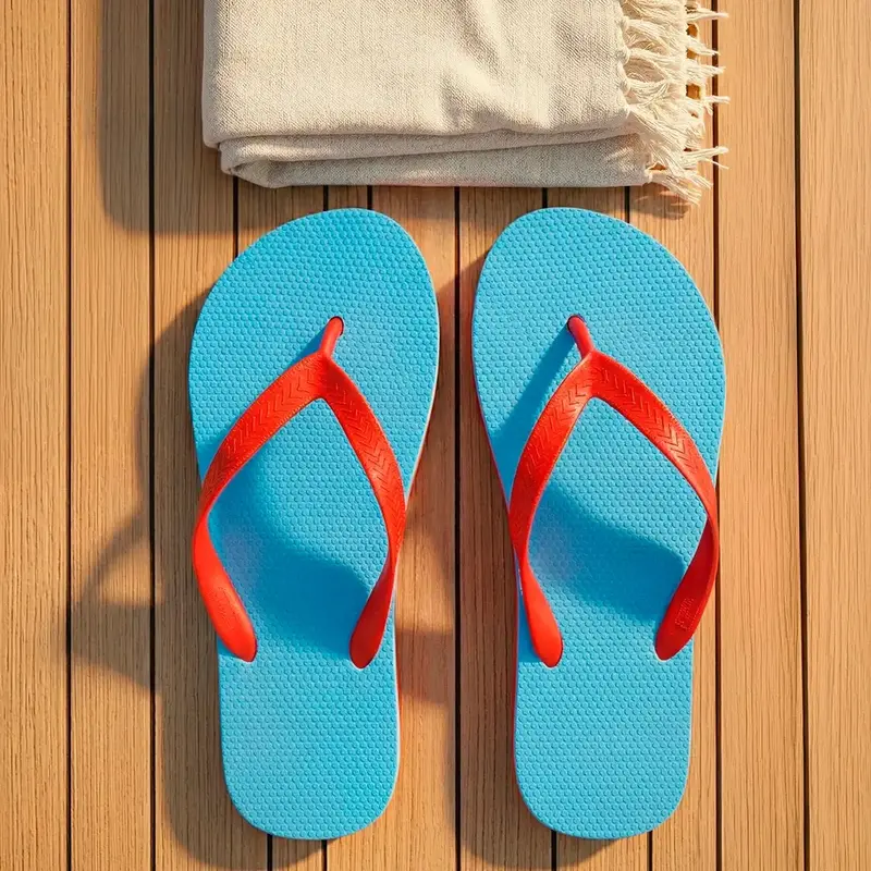 Sandalias Para Caballero, Color Azul Y Rojo 2
