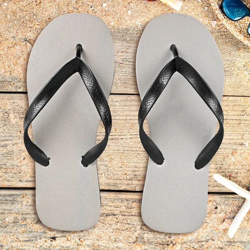 Sandalias, Para Caballero, Color Gris Y Negro 2