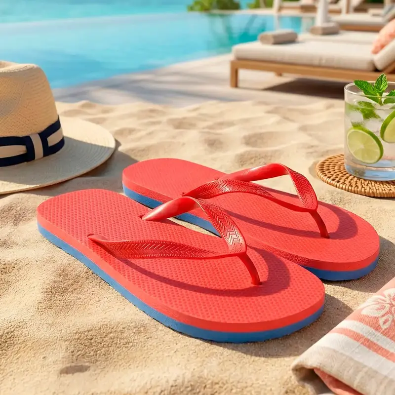 Sandalias Para Caballero, Color Rojo 1