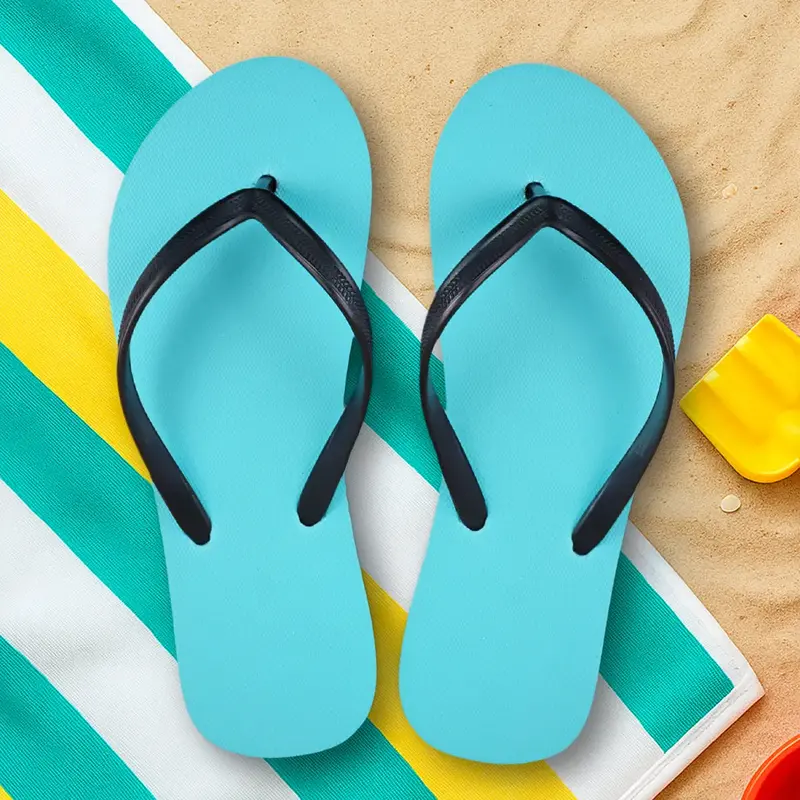 Sandalias, Para Dama, Color Azul Y Negro 1
