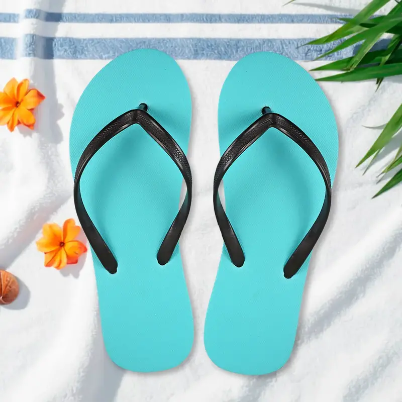 Sandalias, Para Dama, Color Azul Y Negro 2