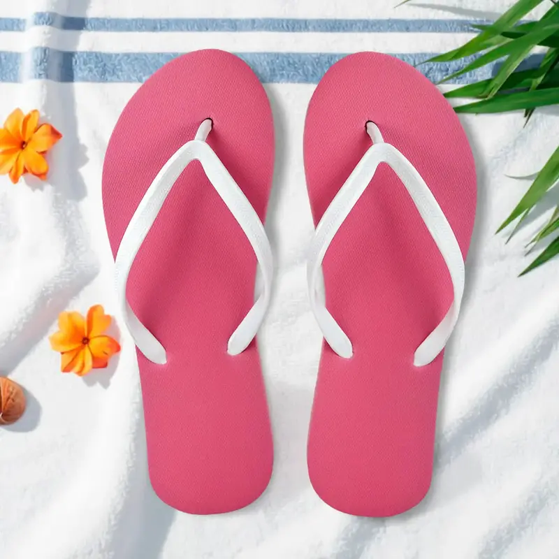 Sandalias, Para Dama, Color Rosa Y Blanco 1