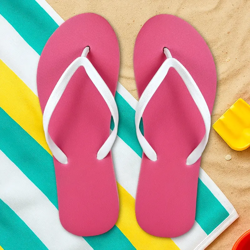 Sandalias, Para Dama, Color Rosa Y Blanco 2