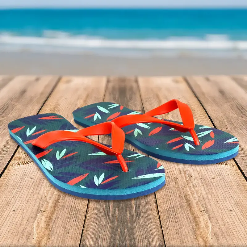Sandalias Para Hombre, Color Rojo Y Negro 1