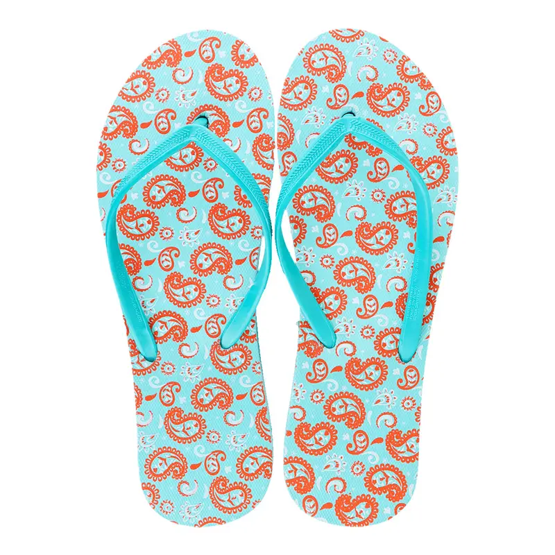 Sandalias Serigrafiadas Color Aqua Para Dama 3