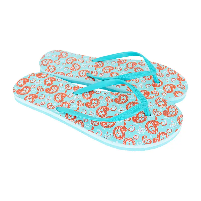 Sandalias Serigrafiadas Color Aqua Para Dama 4