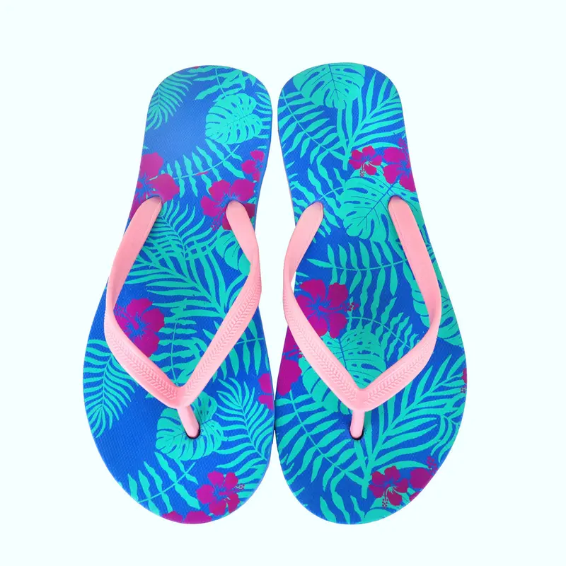 Sandalias Serigrafiadas Color Azul Rey Para Dama 3