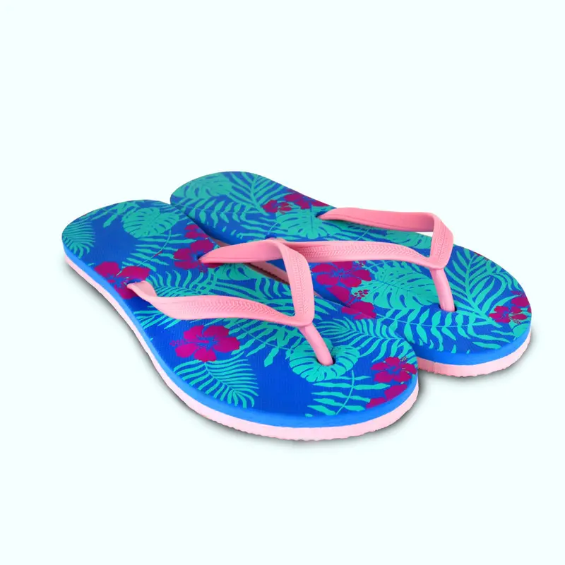 Sandalias Serigrafiadas Color Azul Rey Para Dama 4