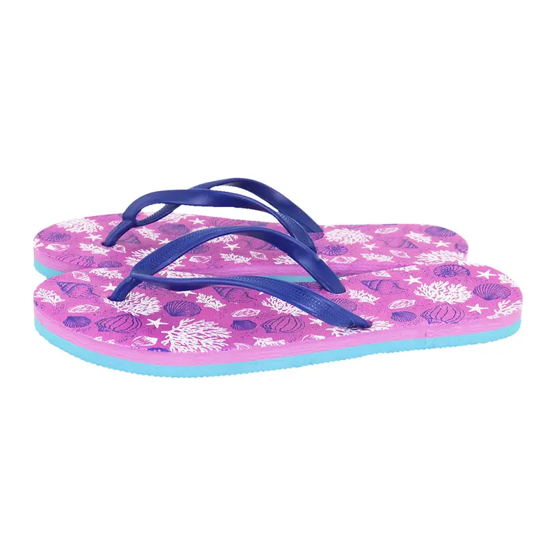 Sandalias Serigrafiadas Para Dama, Color Morado 3