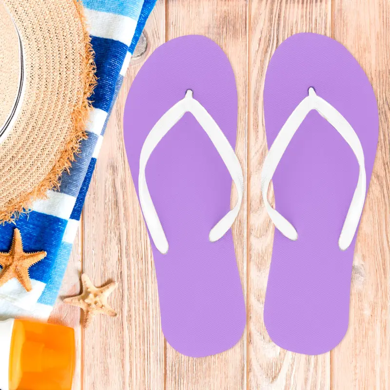 Sandalias, Talla 26, Color Morado Y Blanco 1