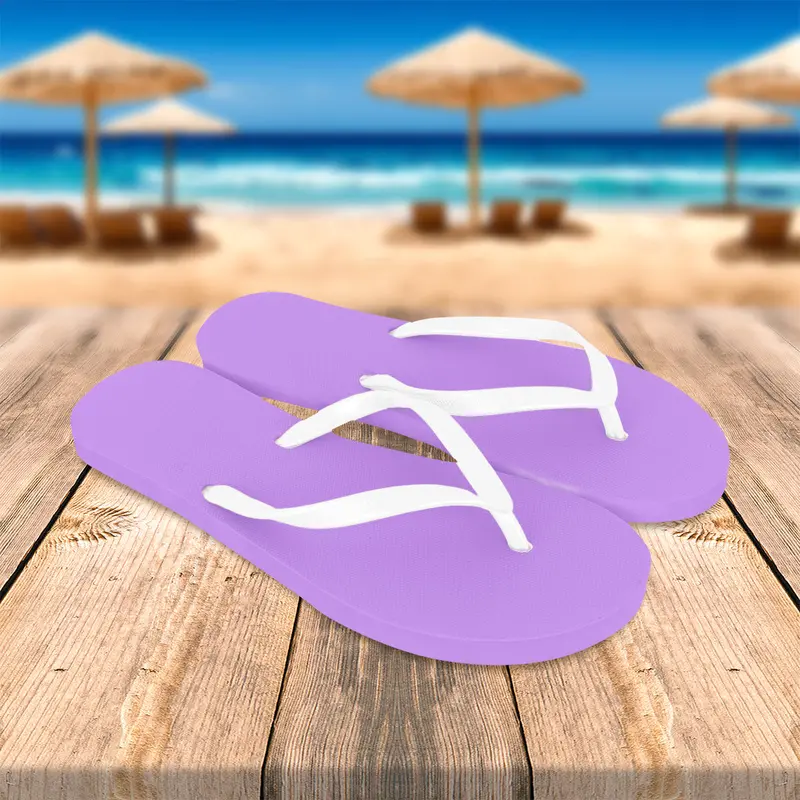 Sandalias, Talla 26, Color Morado Y Blanco 2