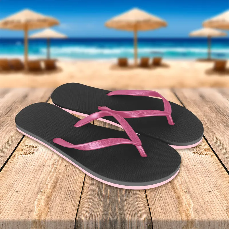 Sandalias, Talla 26, Color Negro Y Rosa Metálico 1