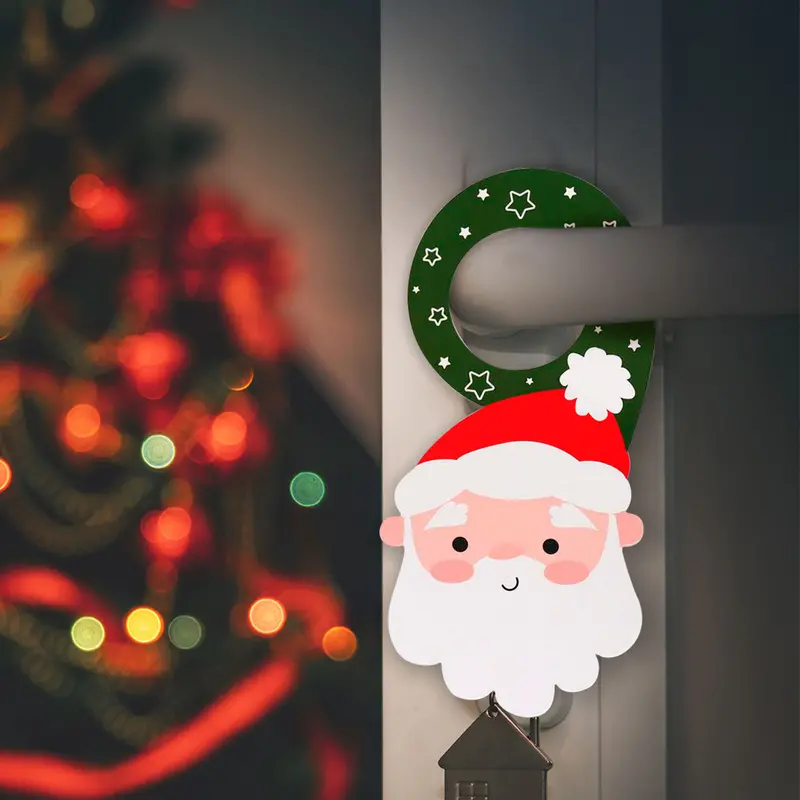 Santa Claus, Adorno Para Manija De Puerta Navideño 1