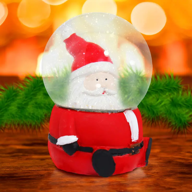 Santa Claus, Bola De Nieve De Cerámica Y Cristal Con Glitter 1