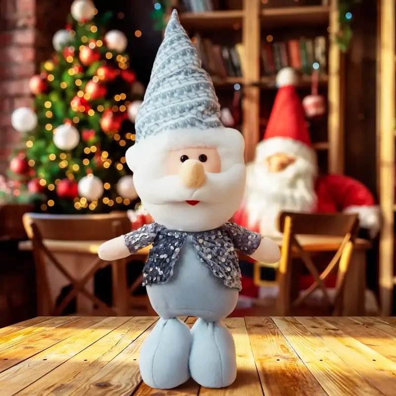 Santa Claus De Peluche, 40 Cm, Color Gris 1