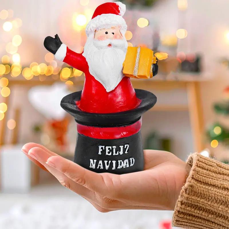 Santa Claus En Sombrero, Figura Decorativa De Cerámica 1