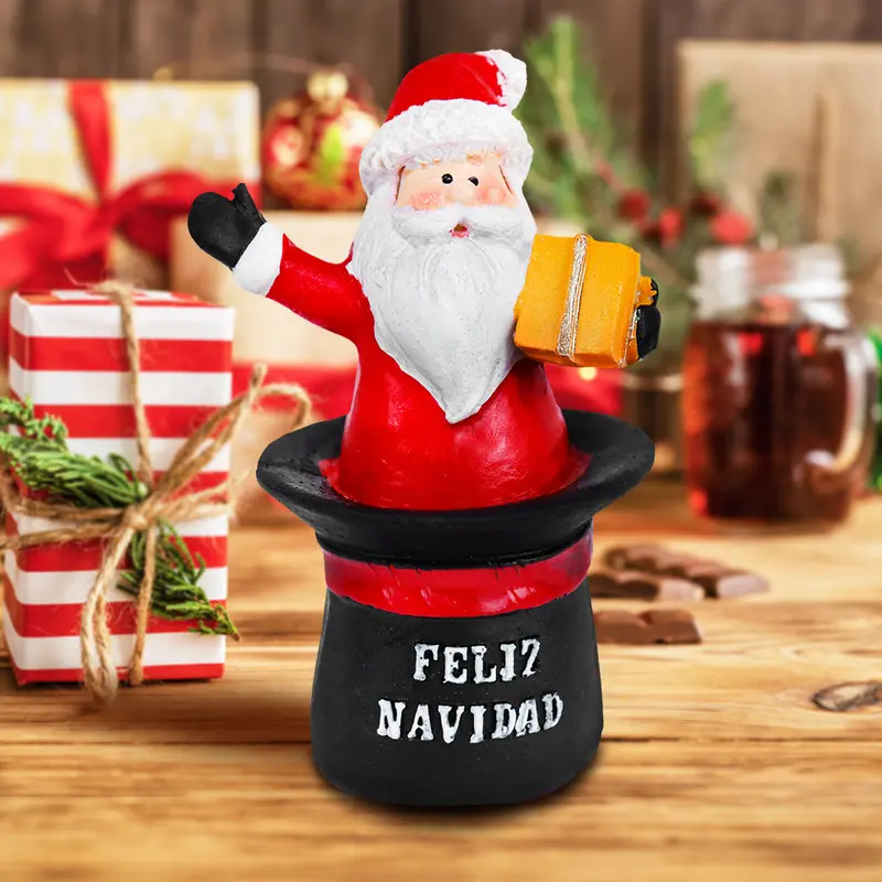 Santa Claus En Sombrero, Figura Decorativa De Cerámica 2