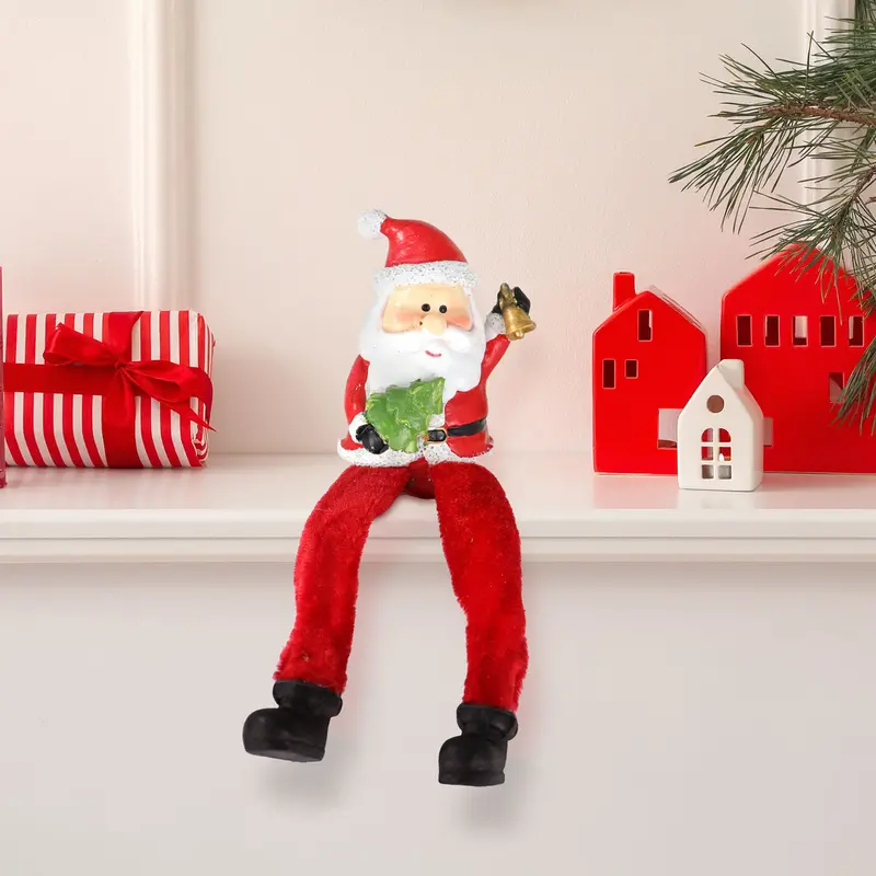 Santa Claus, Piernas Colgantes, Cerámica, Color Rojo 1