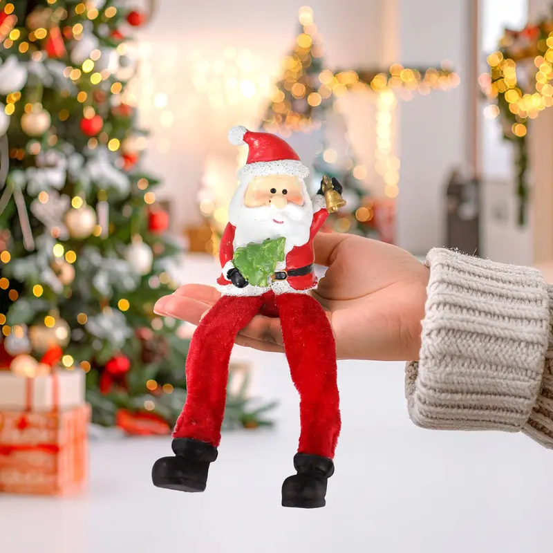 Santa Claus, Piernas Colgantes, Cerámica, Color Rojo 2