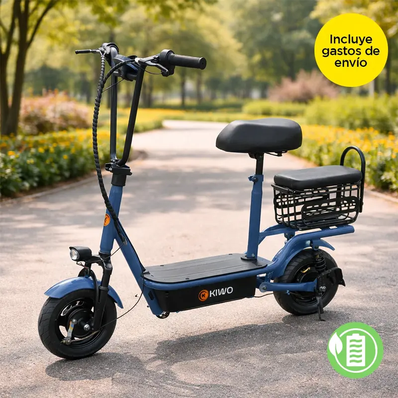 Scooter Eléctrico Con Asiento, Color Azul 1