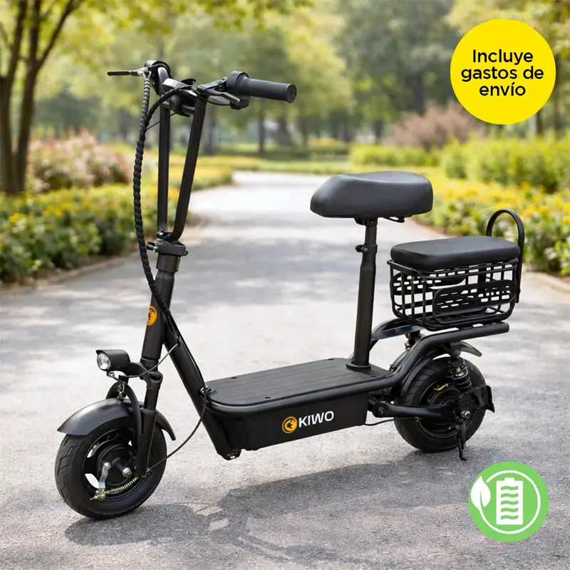 Scooter Eléctrico Con Asiento, Color Negro 1