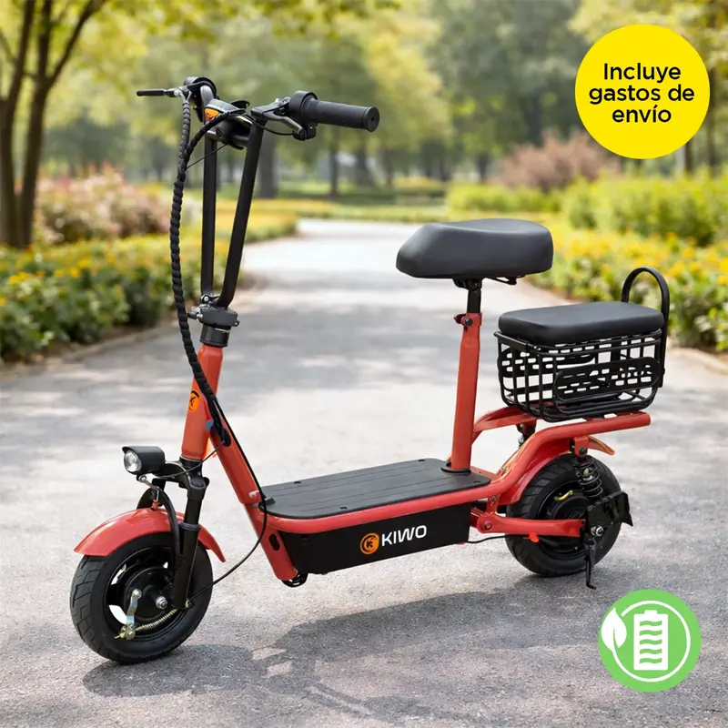 Scooter Eléctrico Con Asiento, Color Rojo 1