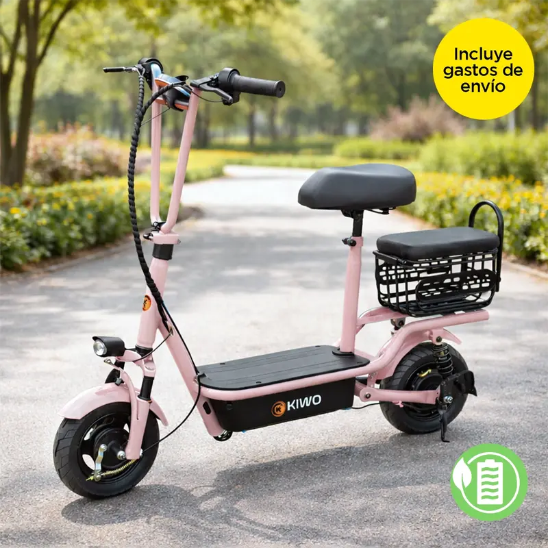 Scooter Eléctrico Con Asiento, Color Rosa 1