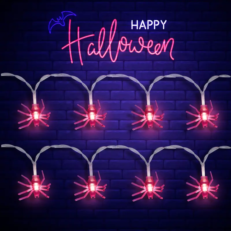 Serie De Luces Con Forma De Araña Color Morado 1