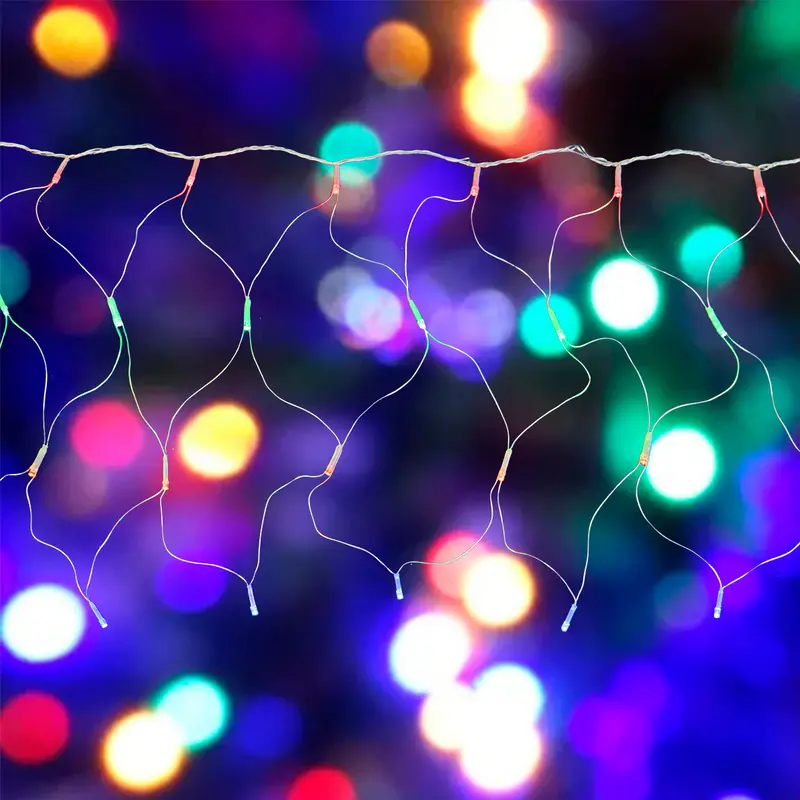 Serie En Forma De Red Con 96 Luces Led De Colores Para Navidad, 3M 1