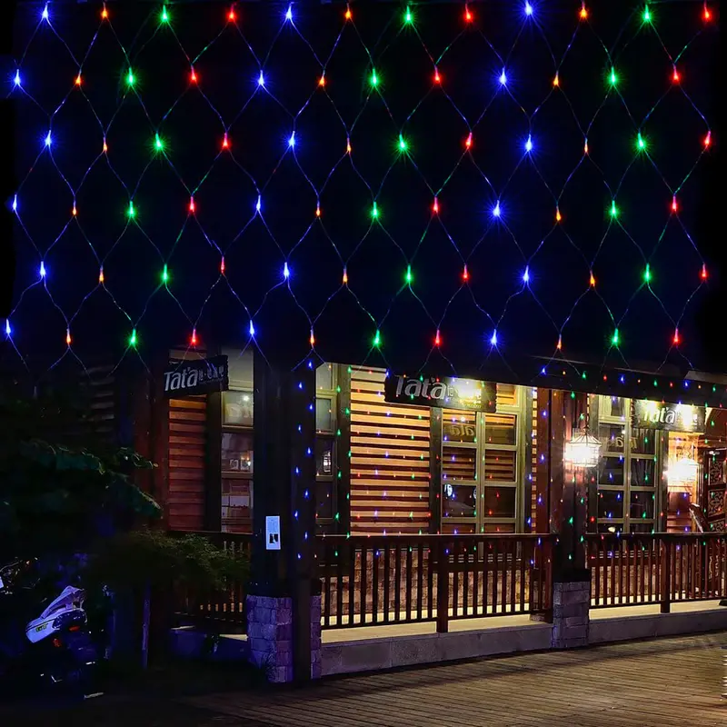 Serie En Forma De Red Con 96 Luces Led De Colores Para Navidad, 3M 2