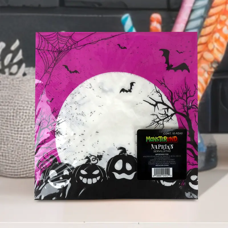 Servilletas Desechables Para Fiesta De Halloween, Color Morado 1