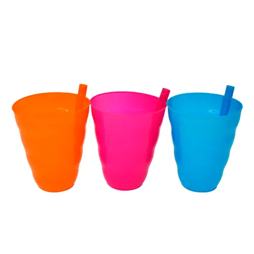 Set 3 Vasos Con Popote 300Ml 2