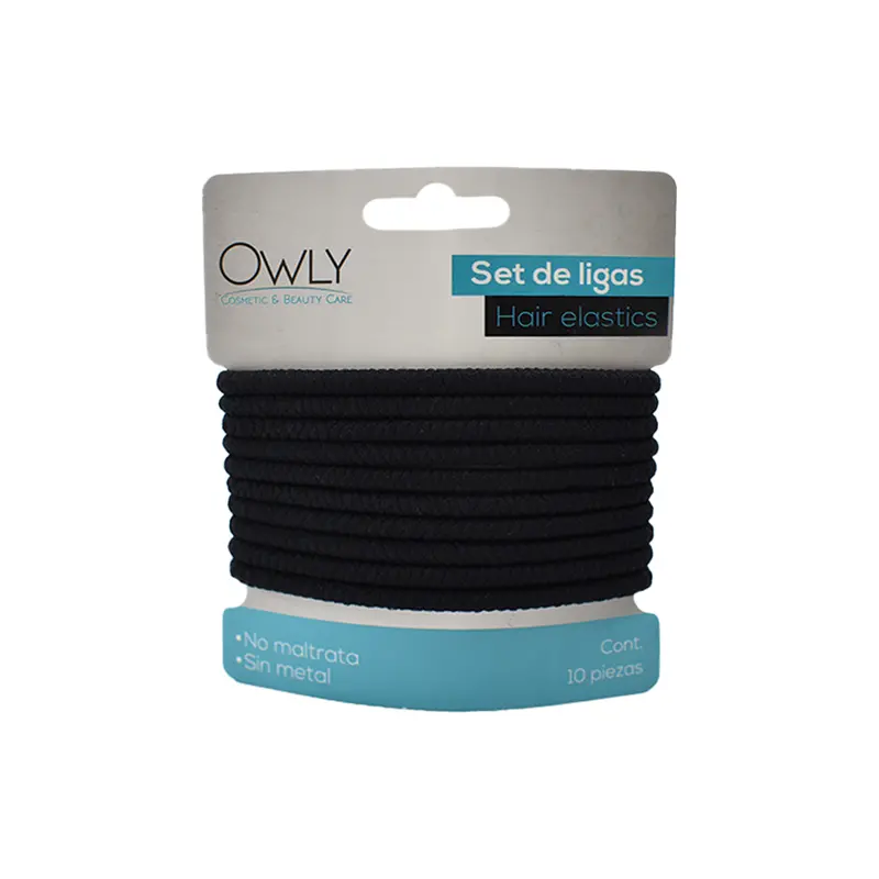 Set De 10 Ligas Básicas Color Negro Owly 1