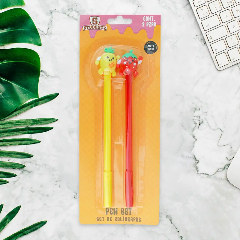 Set De 2 Bolígrafos Con Diseño De Frutas 2